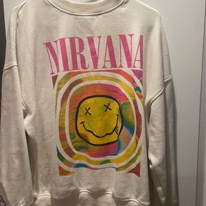 White nirvana crew neck